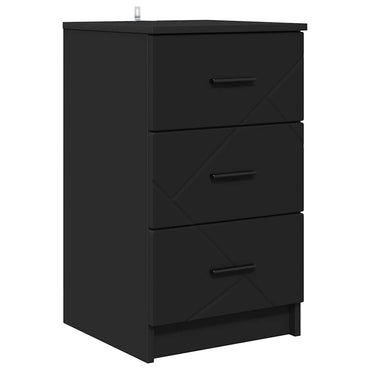 vidaXL Nachttisch mit Schubladen Schwarz 38 x 38 x 66 cm Holzwerkstoff