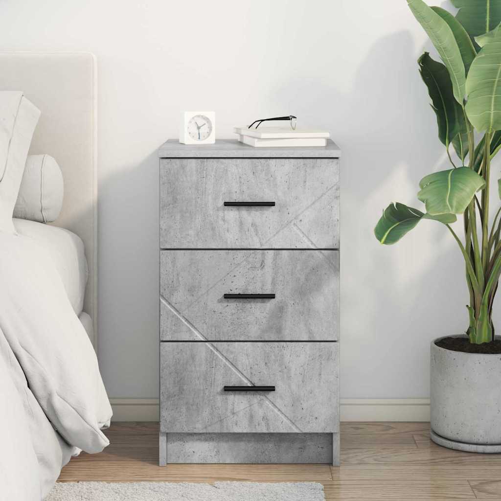 vidaXL Nachttisch Betongrau 38 x 38 x 66 cm Holzwerkstoff