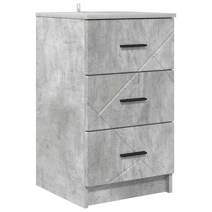 vidaXL Nachttisch Betongrau 38 x 38 x 66 cm Holzwerkstoff