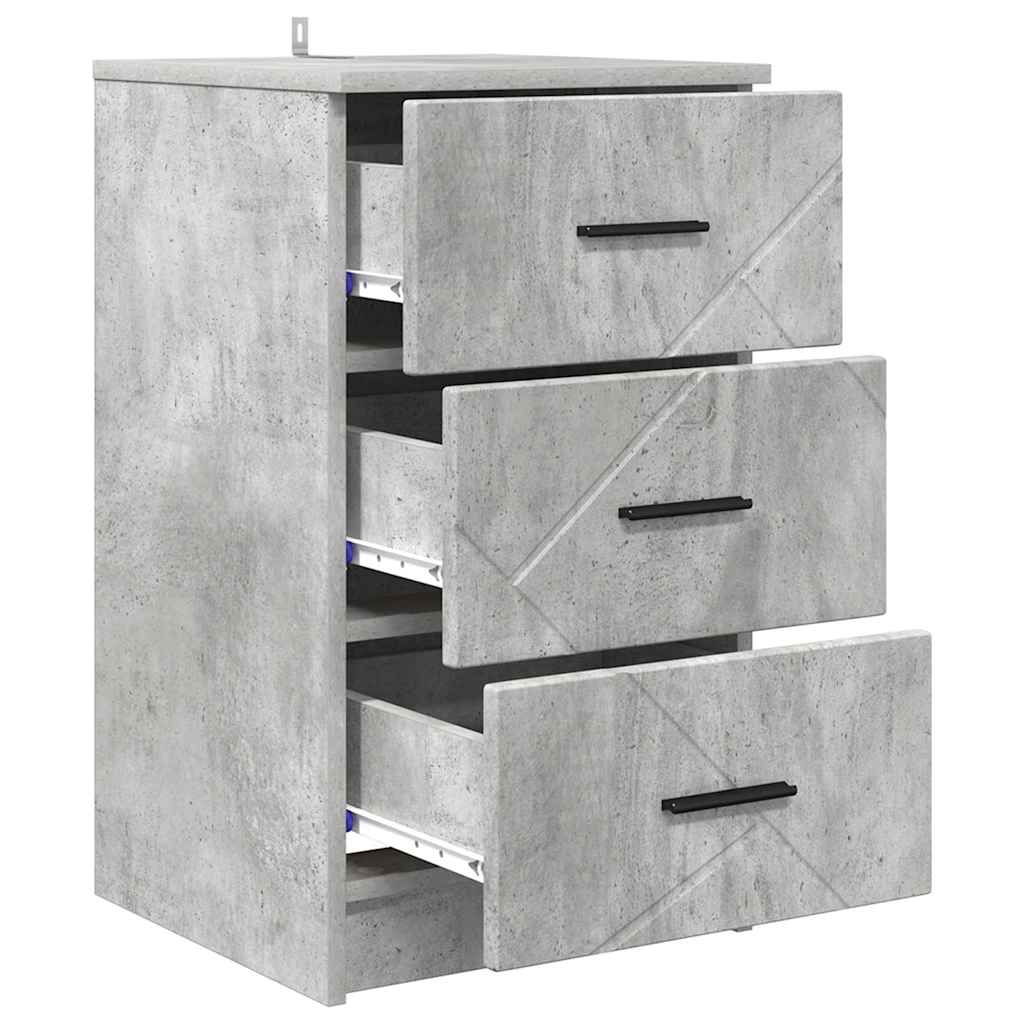 vidaXL Nachttisch Betongrau 38 x 38 x 66 cm Holzwerkstoff