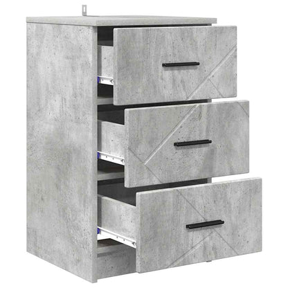 vidaXL Nachttisch Betongrau 38 x 38 x 66 cm Holzwerkstoff