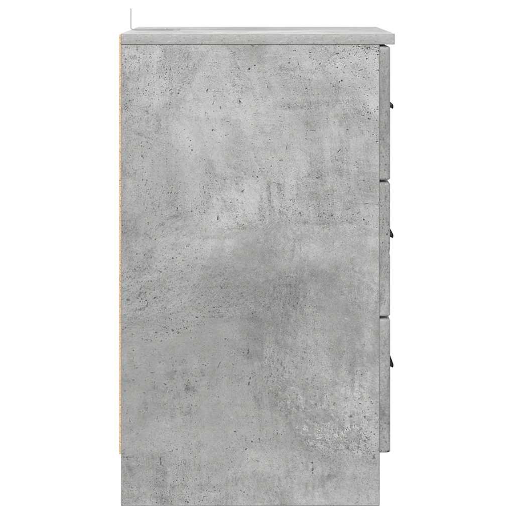 vidaXL Nachttisch Betongrau 38 x 38 x 66 cm Holzwerkstoff