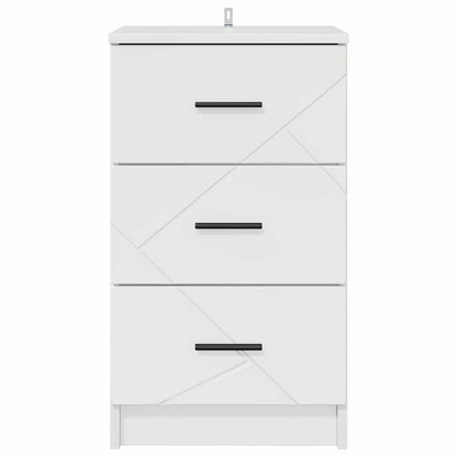 vidaXL Nachttisch Hochglanz-Weiß 38 x 38 x 66 cm Holzwerkstoff