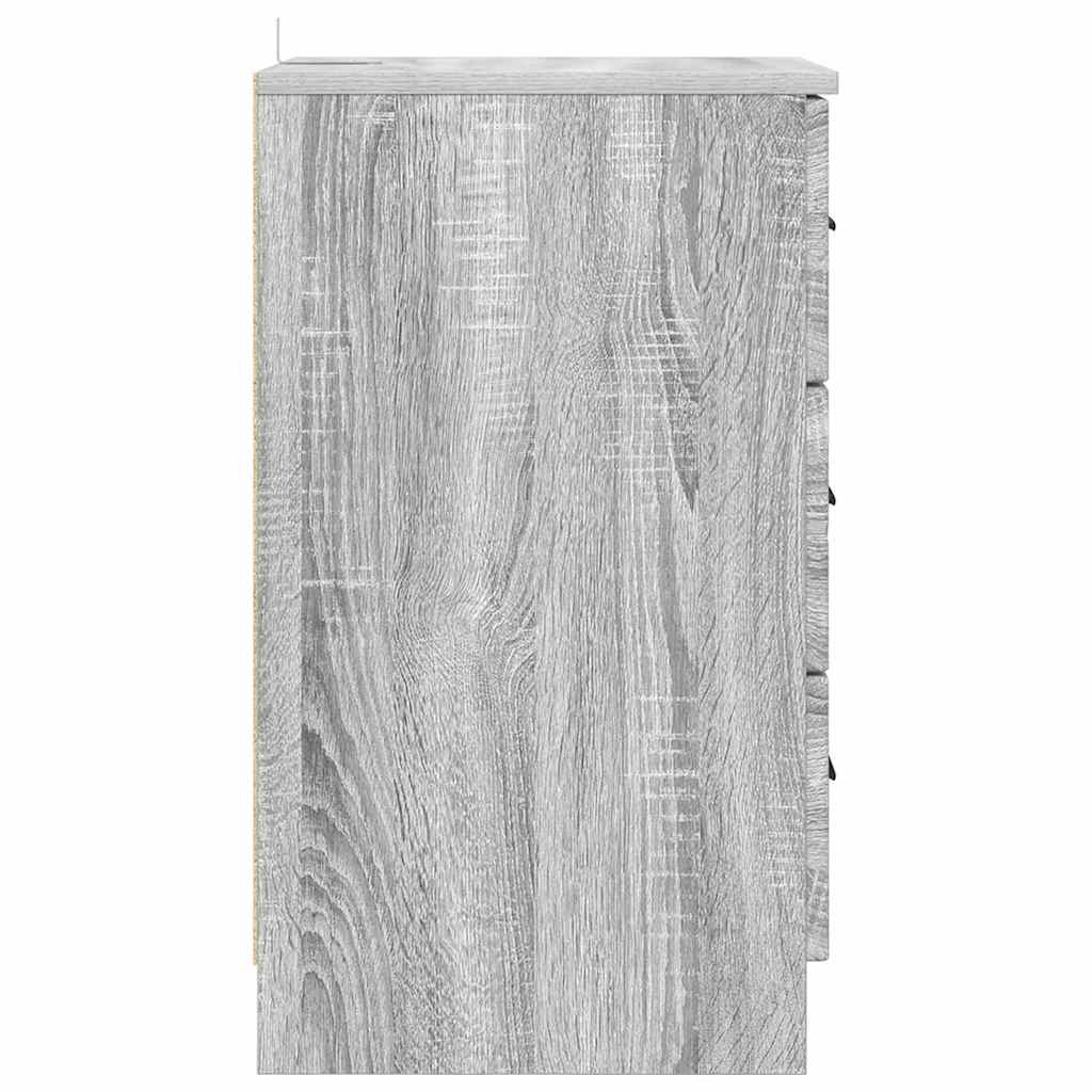 vidaXL Nachttisch Grau Sonoma 38 x 38 x 66 cm Holzwerkstoff