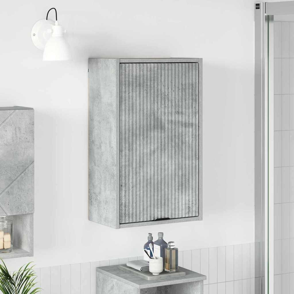 vidaXL Badezimmerschrank Wandmontiert Beton Grau 39 x 23,5 x 65 cm