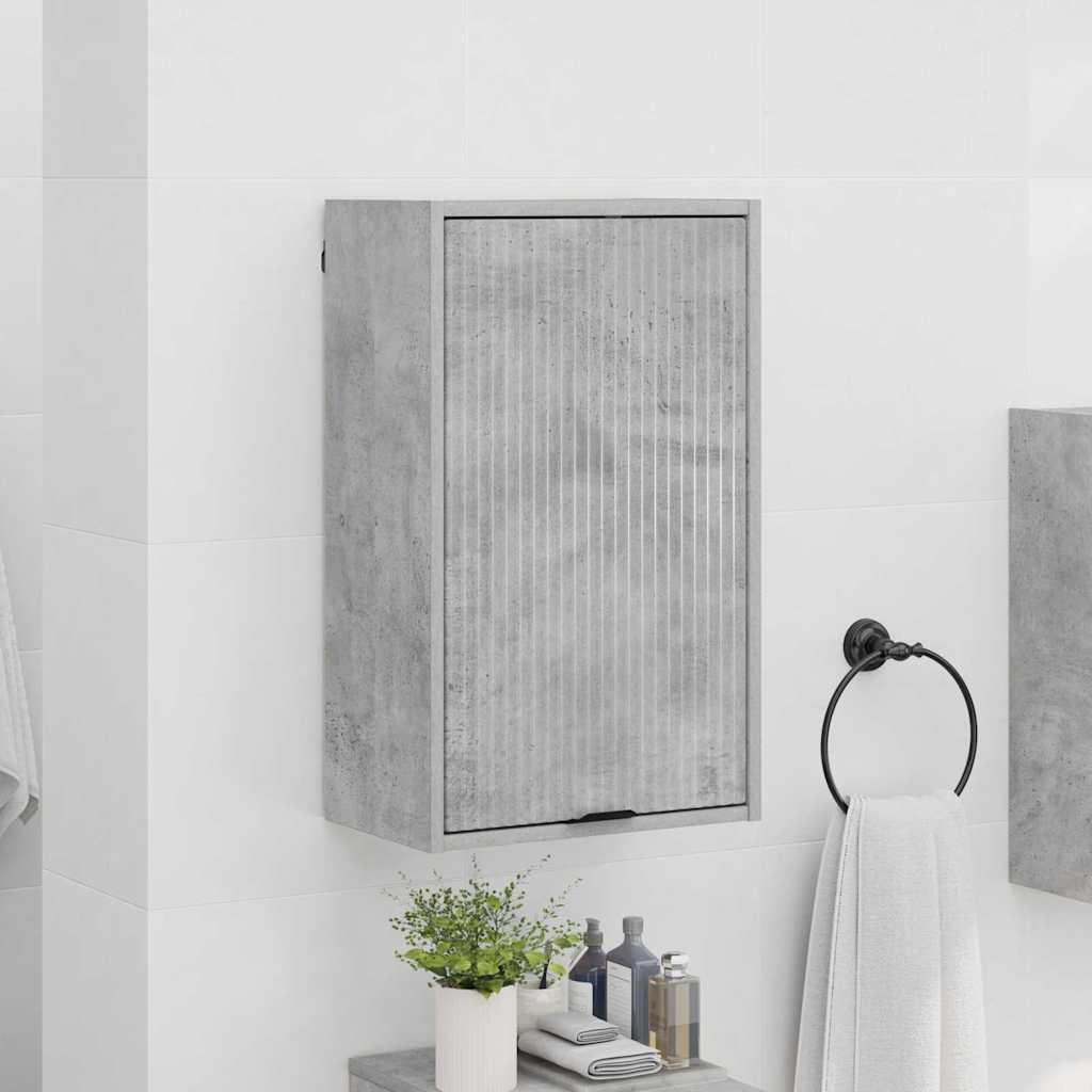 vidaXL Badezimmerschrank Wandmontiert Beton Grau 39 x 23,5 x 65 cm