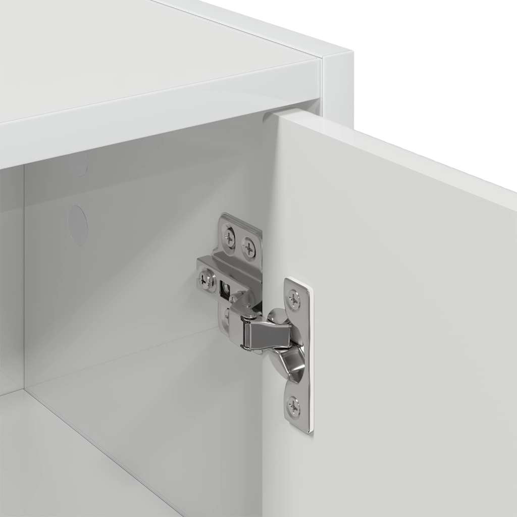 vidaXL Badezimmerschrank Wandmontiert Hochglanz Weiß 39 x 23,5 x 65 cm