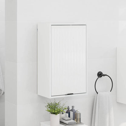 vidaXL Badezimmerschrank Wandmontiert Hochglanz Weiß 39 x 23,5 x 65 cm