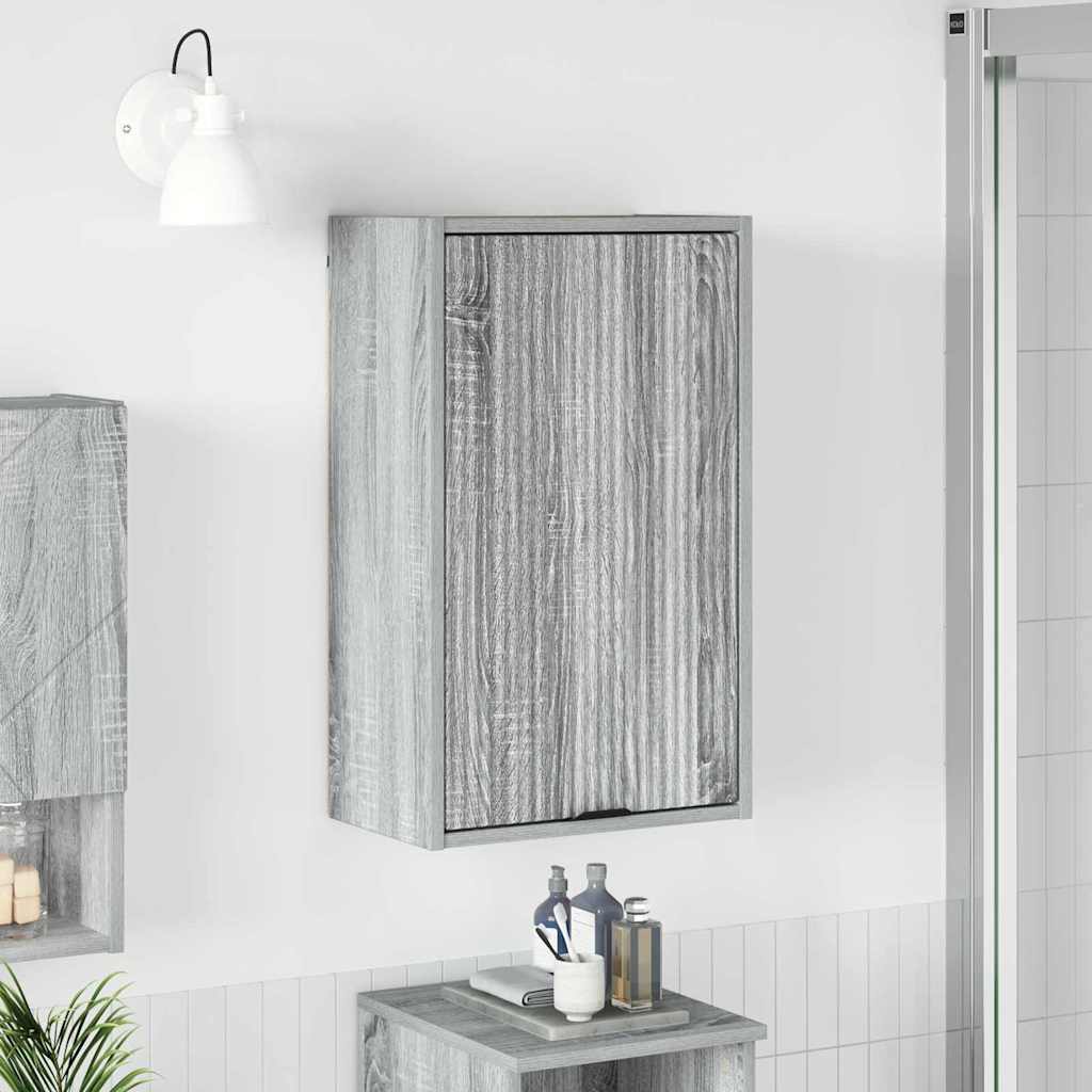 vidaXL Badezimmerschrank Wandmontiert Graues Sonoma 39 x 23,5 x 65 cm