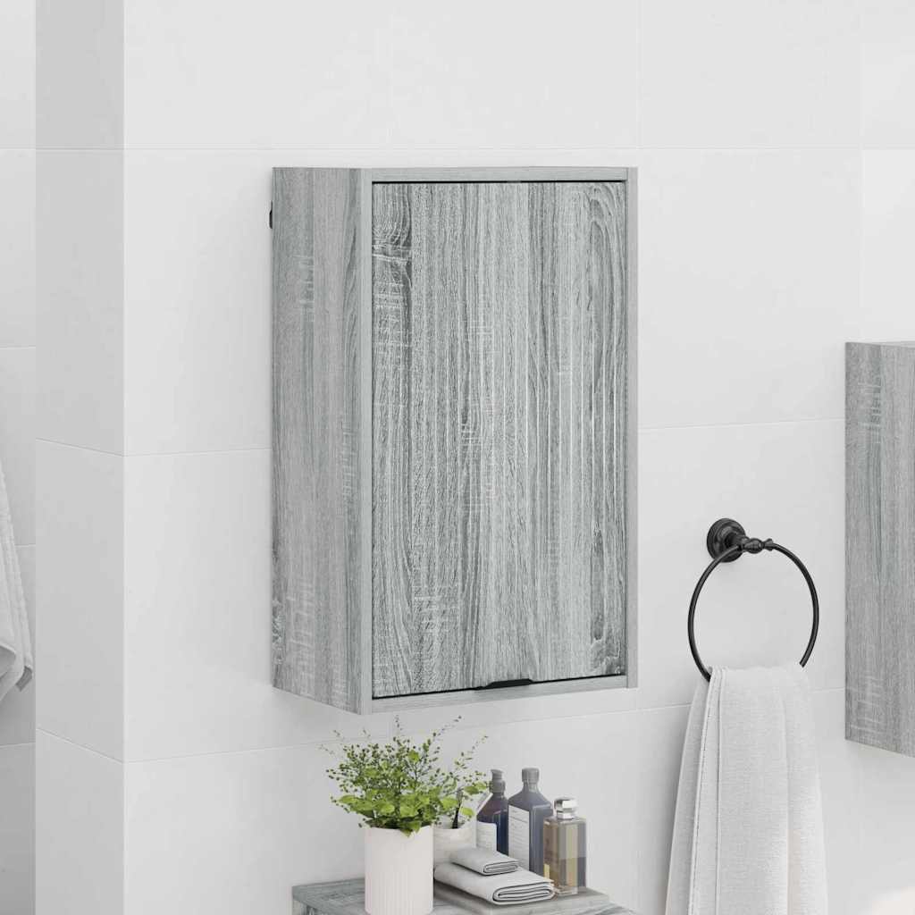 vidaXL Badezimmerschrank Wandmontiert Graues Sonoma 39 x 23,5 x 65 cm