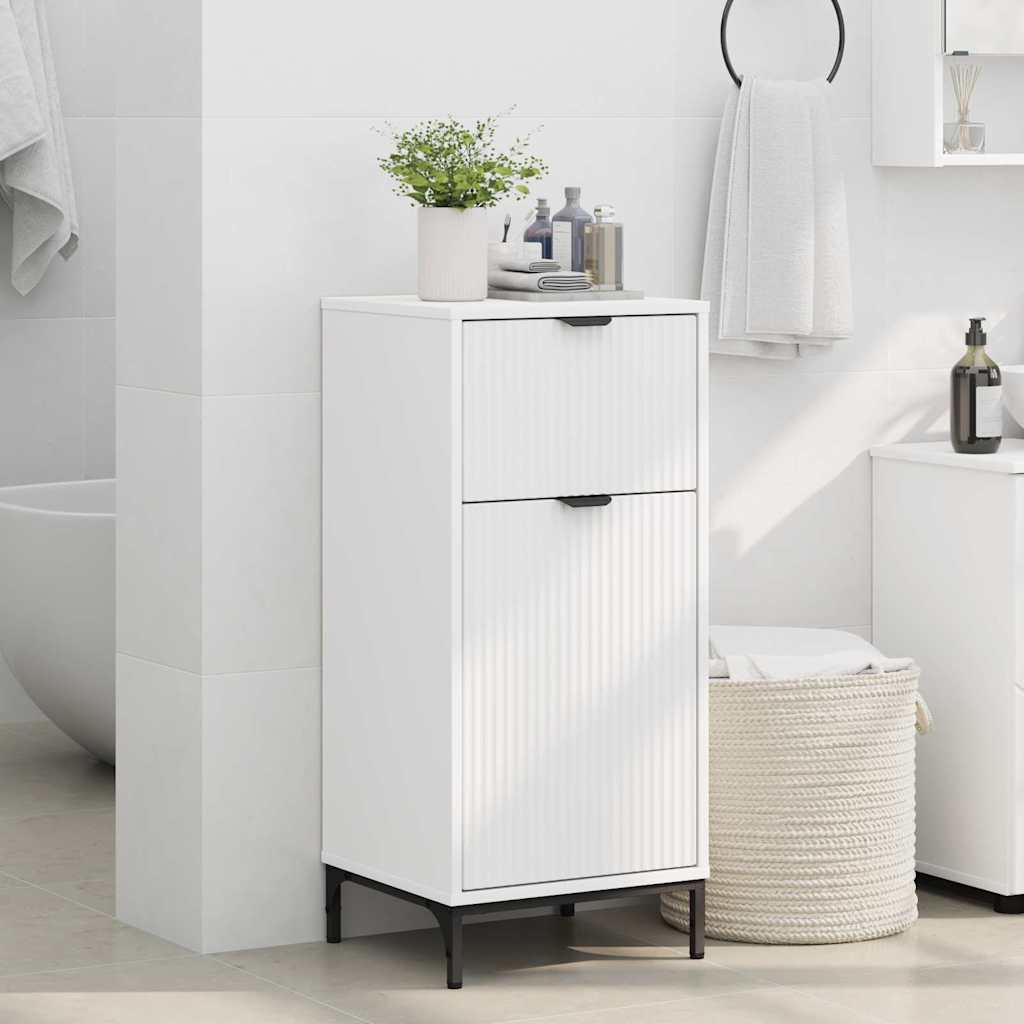 vidaXL Badezimmerschrank Weiß 39,5 x 36 x 88 cm Holzwerkstoff & Metall