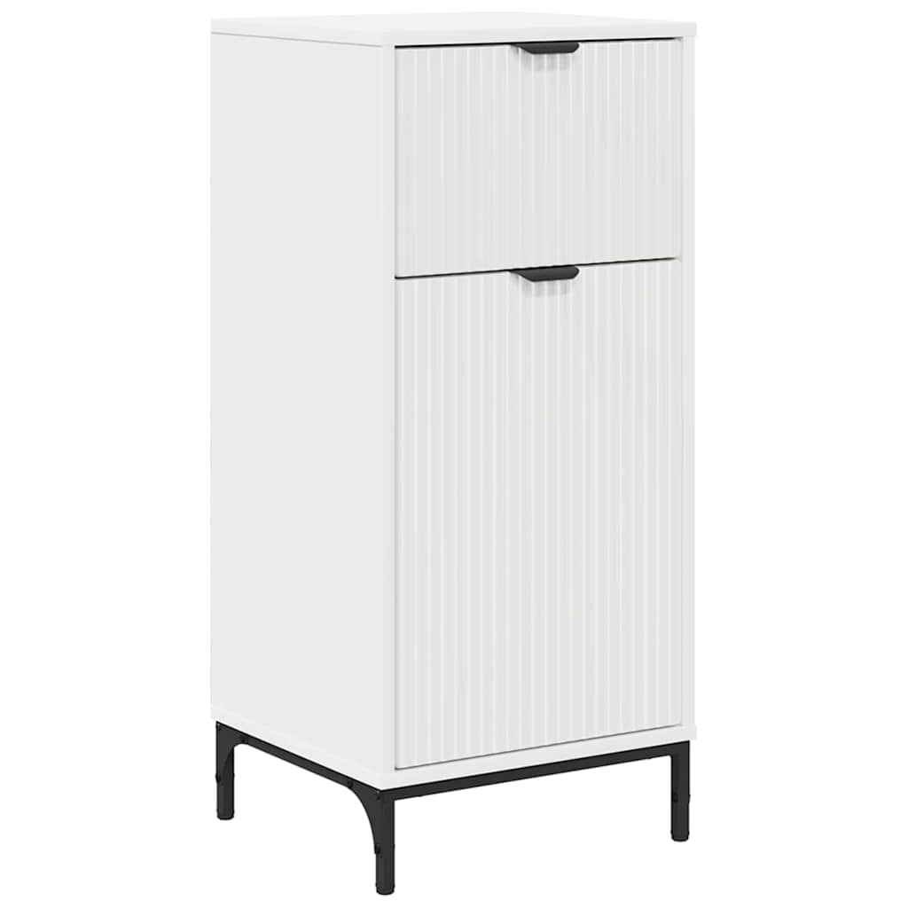 vidaXL Badezimmerschrank Weiß 39,5 x 36 x 88 cm Holzwerkstoff & Metall