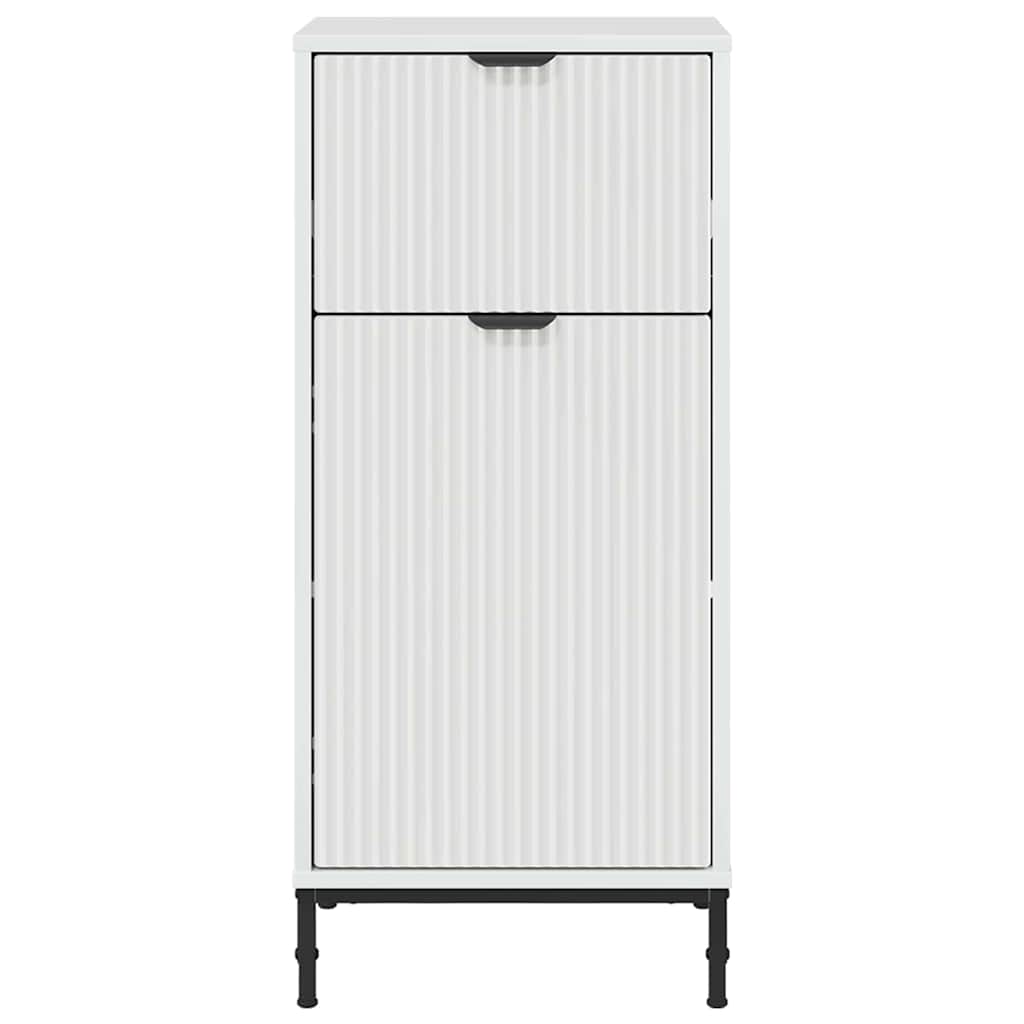 vidaXL Badezimmerschrank Weiß 39,5 x 36 x 88 cm Holzwerkstoff & Metall