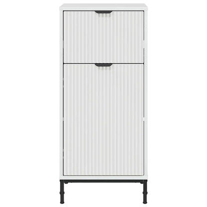 vidaXL Badezimmerschrank Weiß 39,5 x 36 x 88 cm Holzwerkstoff & Metall