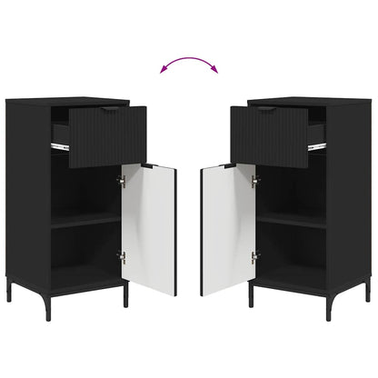 vidaXL Badezimmerschrank mit Schubladen Schwarz 39,5 x 36 x 88 cm