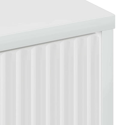vidaXL Badezimmerschrank mit Speicher Hochglanz Weiß 39,5 x 36 x 88 cm