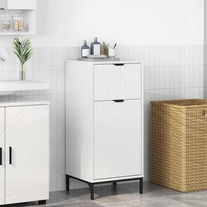 vidaXL Badezimmerschrank mit Speicher Hochglanz Weiß 39,5 x 36 x 88 cm