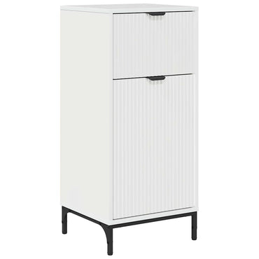 vidaXL Badezimmerschrank mit Speicher Hochglanz Weiß 39,5 x 36 x 88 cm