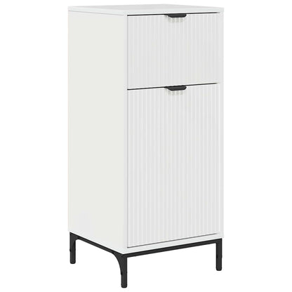 vidaXL Badezimmerschrank mit Speicher Hochglanz Weiß 39,5 x 36 x 88 cm