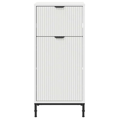 vidaXL Badezimmerschrank mit Speicher Hochglanz Weiß 39,5 x 36 x 88 cm