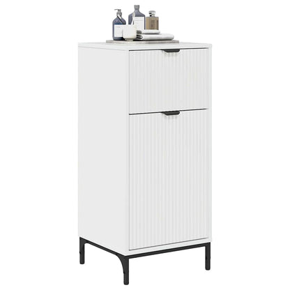 vidaXL Badezimmerschrank mit Speicher Hochglanz Weiß 39,5 x 36 x 88 cm