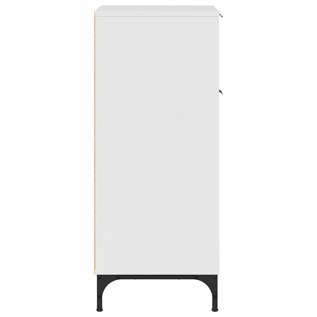 vidaXL Badezimmerschrank mit Speicher Hochglanz Weiß 39,5 x 36 x 88 cm