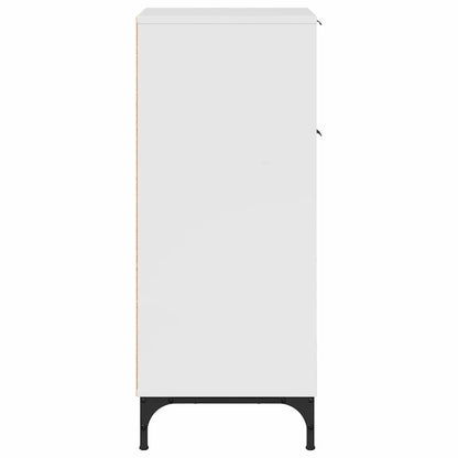 vidaXL Badezimmerschrank mit Speicher Hochglanz Weiß 39,5 x 36 x 88 cm