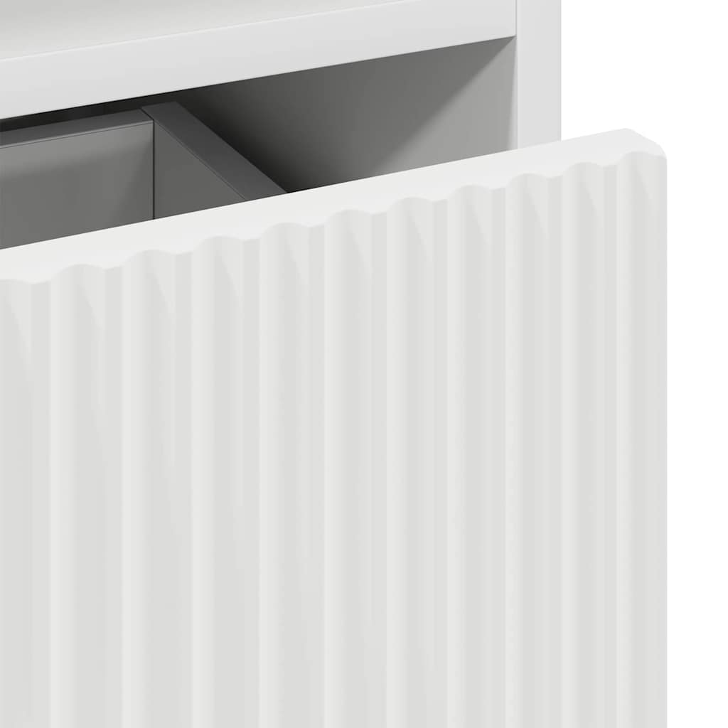 Badezimmerschrank mit Schubladen Weiß 31,5 x 33 x 190 cm