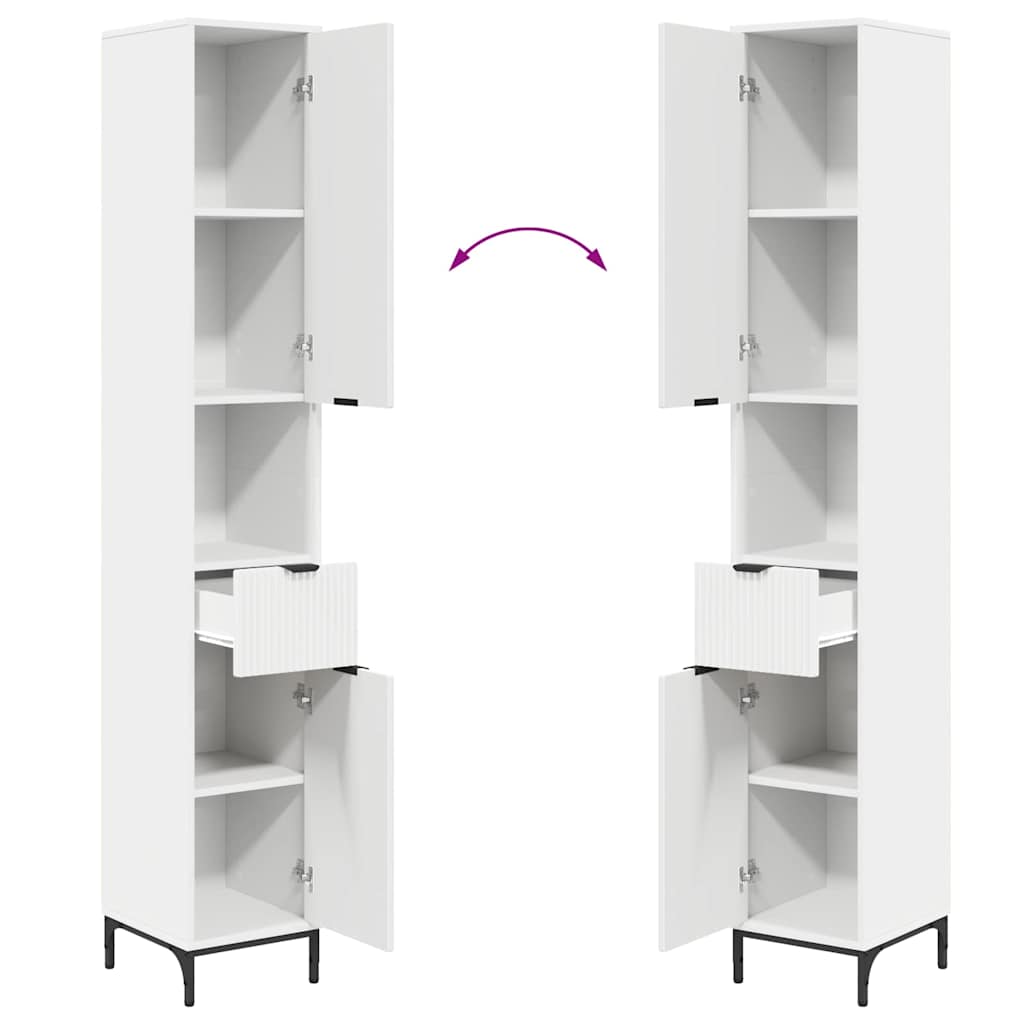 vidaXL Badezimmerschrank mit Schubladen Weiß 31,5 x 33 x 190 cm