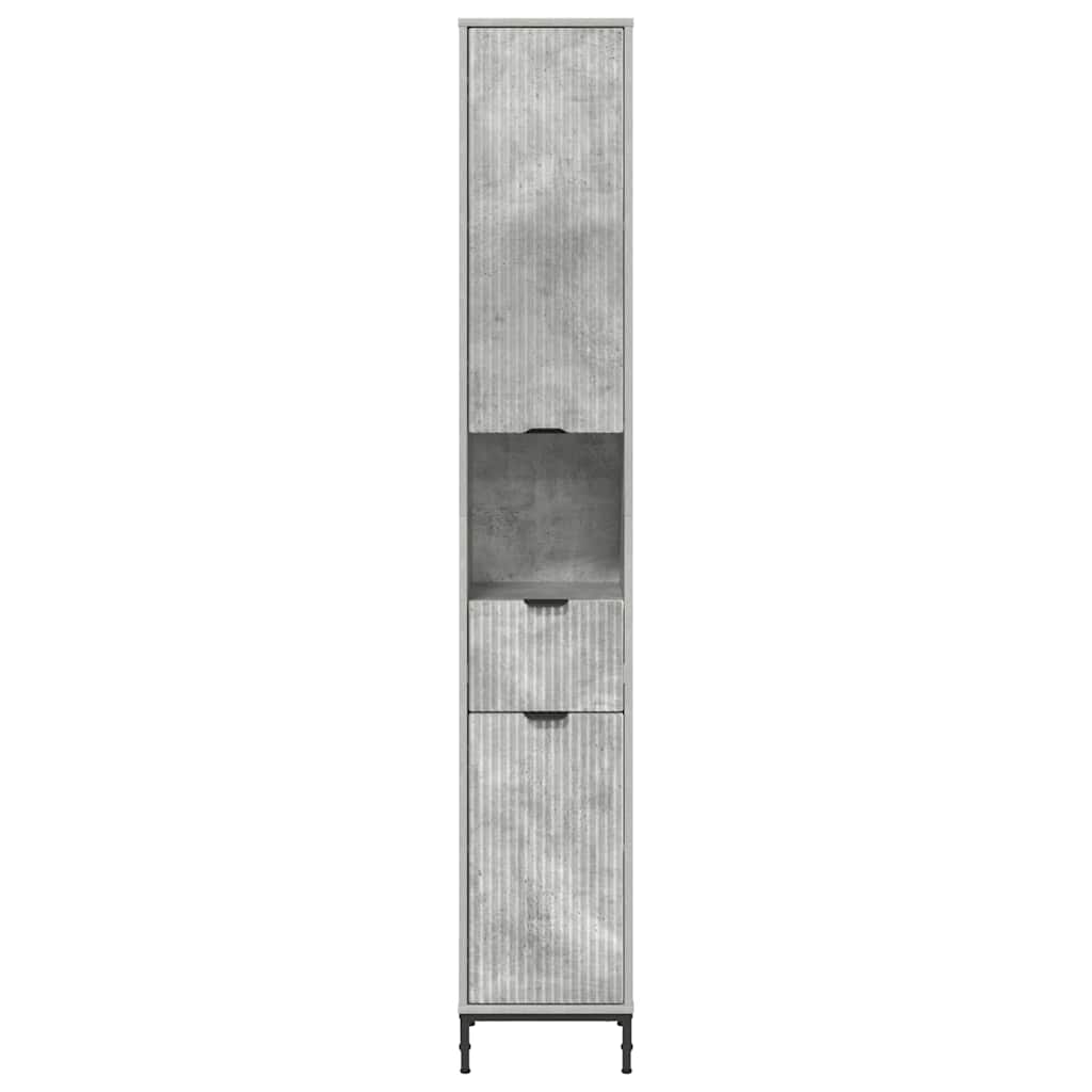 Badezimmerschrank mit Schubladen Beton Grau 31,5 x 33 x 190 cm
