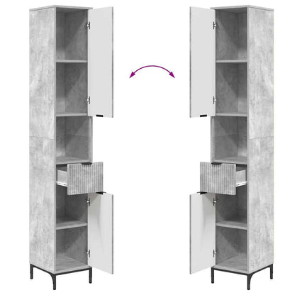 vidaXL Badezimmerschrank mit Schubladen Beton Grau 31,5 x 33 x 190 cm