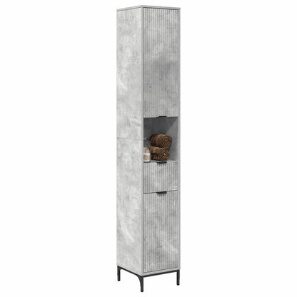 Badezimmerschrank mit Schubladen Beton Grau 31,5 x 33 x 190 cm