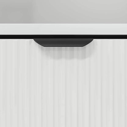 vidaXL Badezimmerschrank mit Tür Hochglanz Weiß 31,5 x 33 x 190 cm