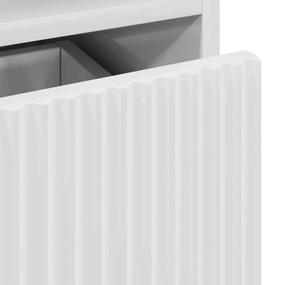 vidaXL Badezimmerschrank mit Tür Hochglanz Weiß 31,5 x 33 x 190 cm