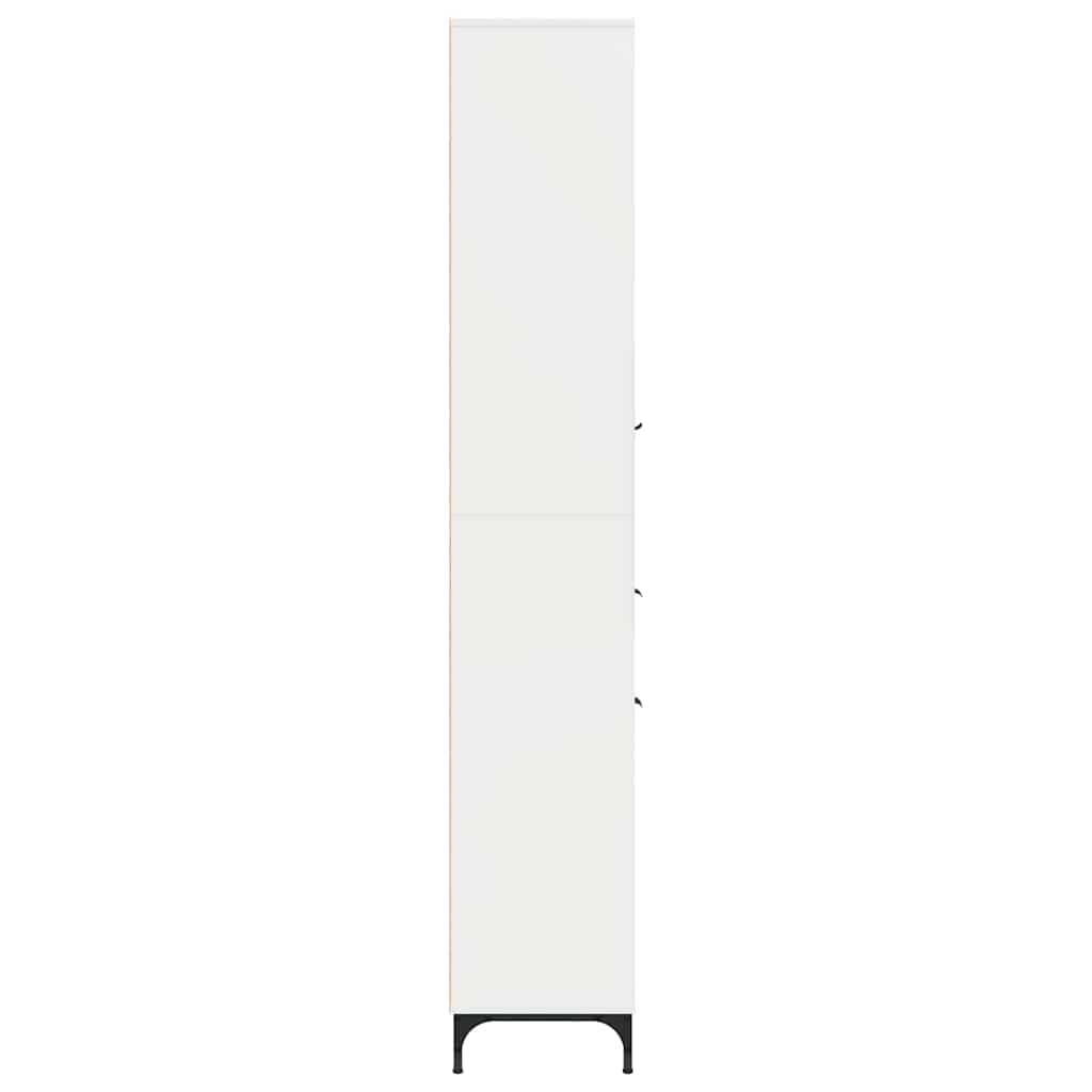 vidaXL Badezimmerschrank mit Tür Hochglanz Weiß 31,5 x 33 x 190 cm