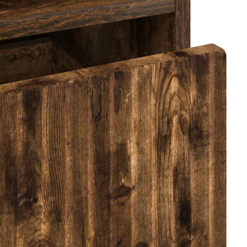 vidaXL Badezimmerschrank mit Tür Geräucherte Eiche 31,5 x 33 x 190 cm