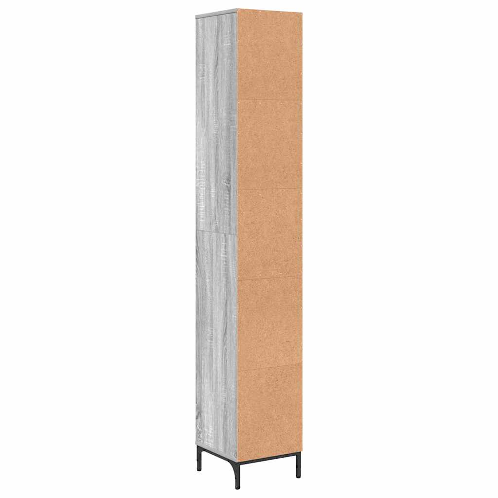 Badezimmerschrank mit Speicher Graues Sonoma 31,5 x 33 x 190 cm