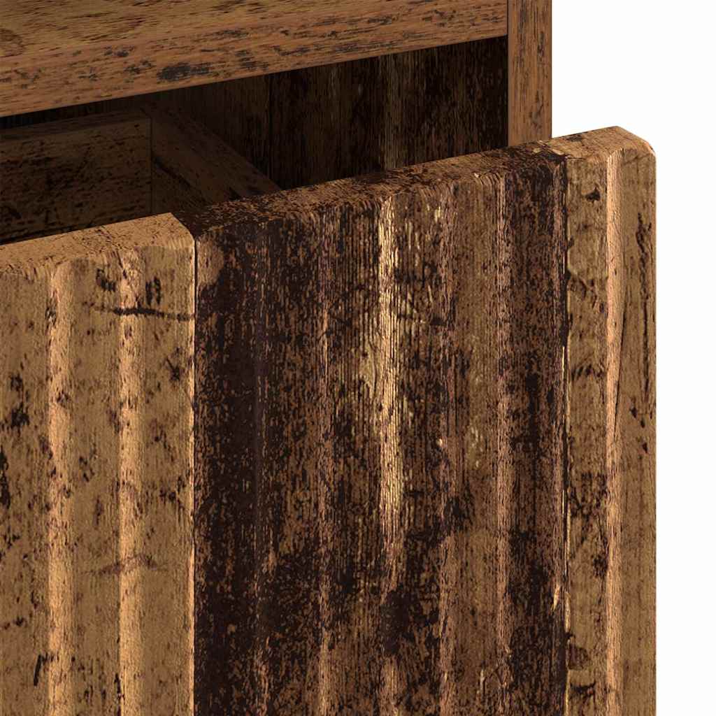 vidaXL Badezimmerschrank mit Schubladen Altholz 31,5 x 33 x 190 cm