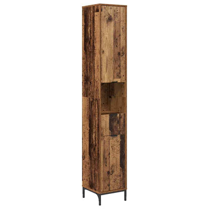 vidaXL Badezimmerschrank mit Schubladen Altholz 31,5 x 33 x 190 cm