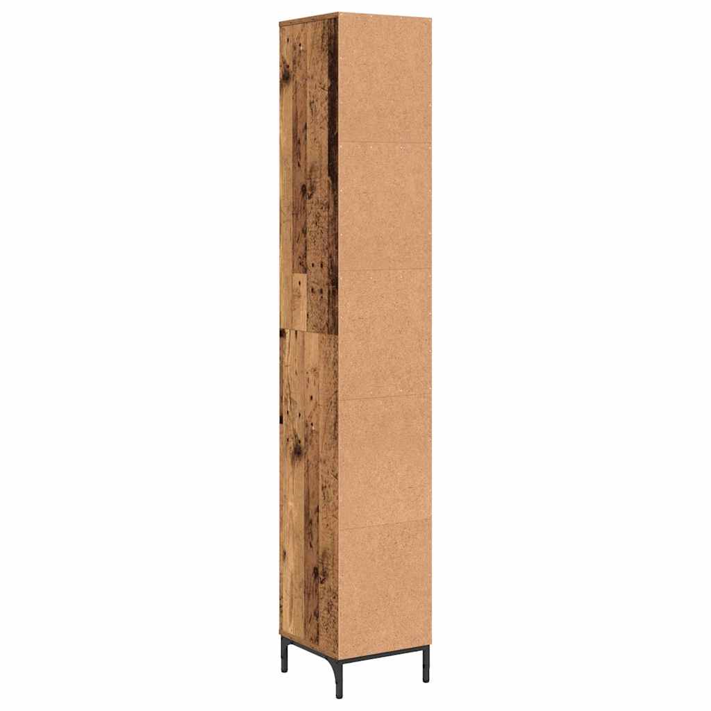 vidaXL Badezimmerschrank mit Schubladen Altholz 31,5 x 33 x 190 cm