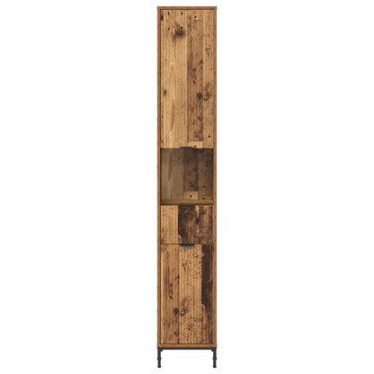 vidaXL Badezimmerschrank mit Schubladen Altholz 31,5 x 33 x 190 cm