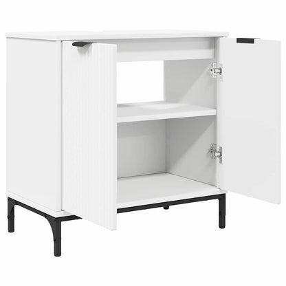 vidaXL Badezimmer Waschbecken Schrank mit Tür Weiß 60,5 x 33,5 x 61 cm