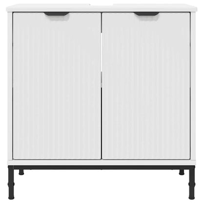 vidaXL Badezimmer Waschbecken Schrank mit Tür Weiß 60,5 x 33,5 x 61 cm