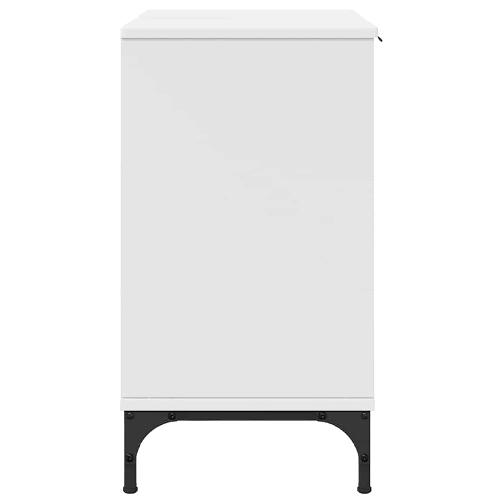 vidaXL Badezimmer Waschbecken Schrank mit Tür Weiß 60,5 x 33,5 x 61 cm