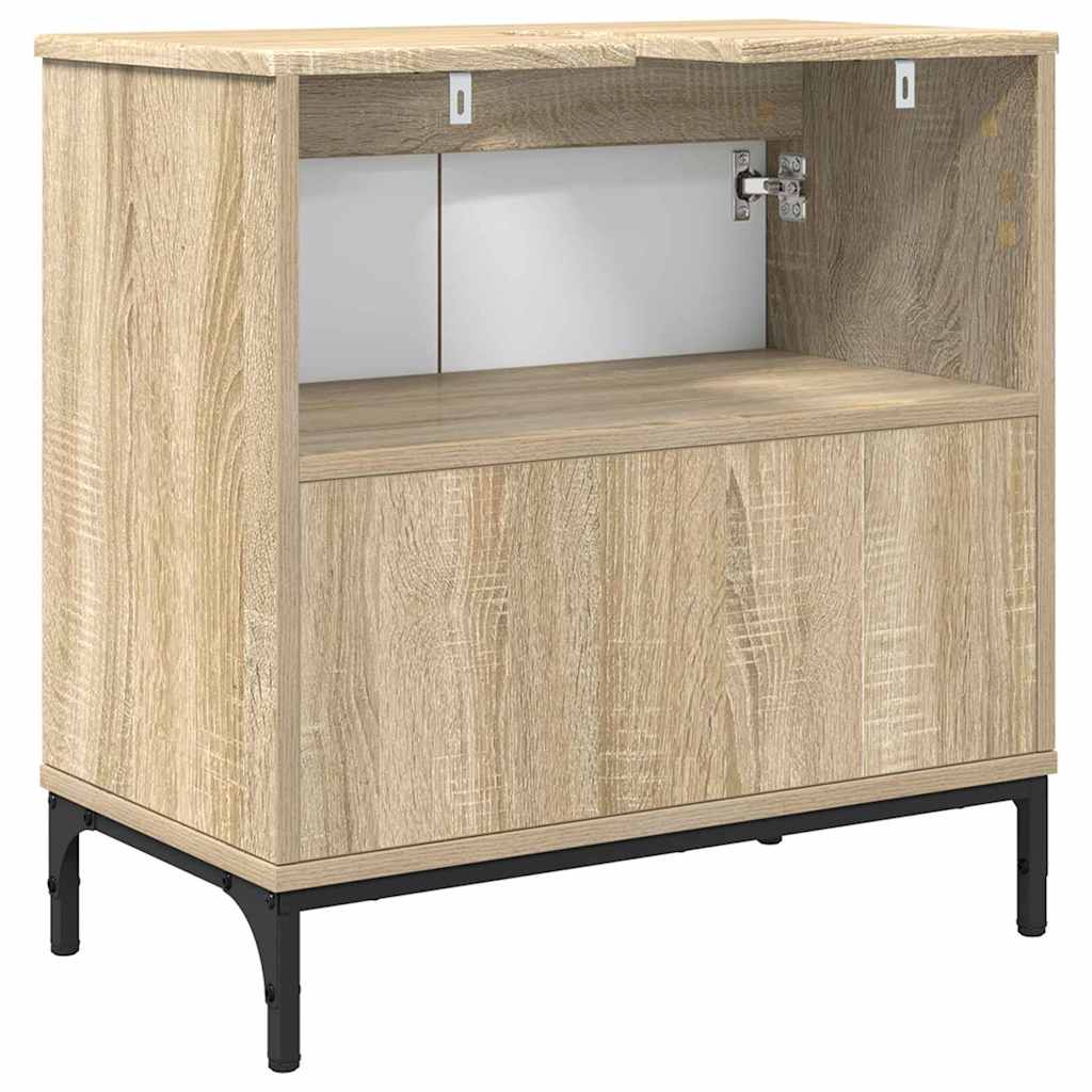 Waschbeckenschrank mit Tür Sonoma-Eiche 60,5 x 33,5 x 61 cm
