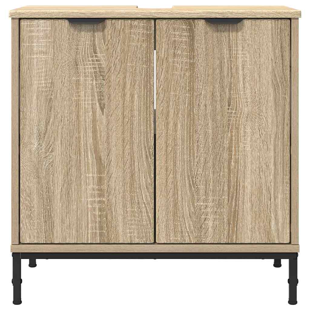 Waschbeckenschrank mit Tür Sonoma-Eiche 60,5 x 33,5 x 61 cm