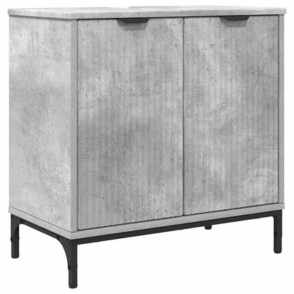 vidaXL Waschbeckenschrank Beton Grau 60,5 x 33,5 x 61 cm Holzwerkstoff