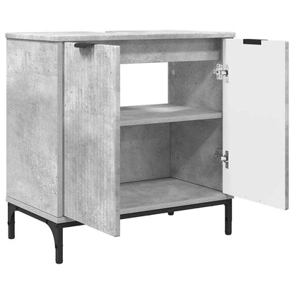 vidaXL Waschbeckenschrank Beton Grau 60,5 x 33,5 x 61 cm Holzwerkstoff