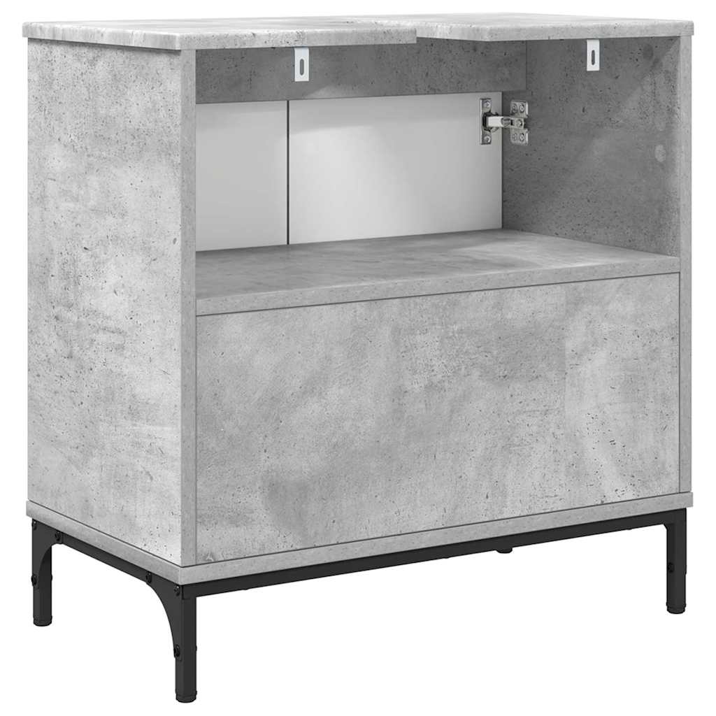 vidaXL Waschbeckenschrank Beton Grau 60,5 x 33,5 x 61 cm Holzwerkstoff