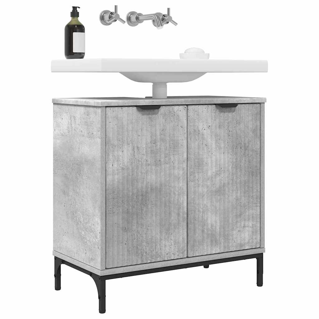 vidaXL Waschbeckenschrank Beton Grau 60,5 x 33,5 x 61 cm Holzwerkstoff